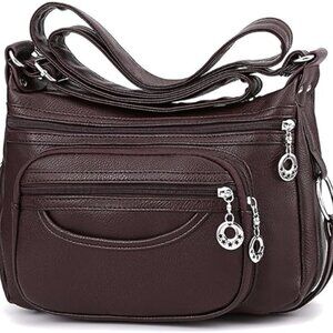 Big Vegan Leather Shoulder Bag Crossbody Bags for Women Designer Cell Phone Bag